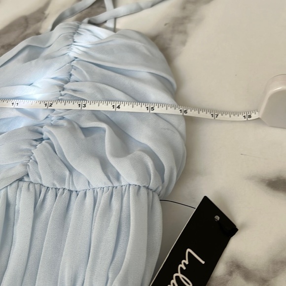 Lulus Blue pleated MIDI Dress - Picture 6 of 6